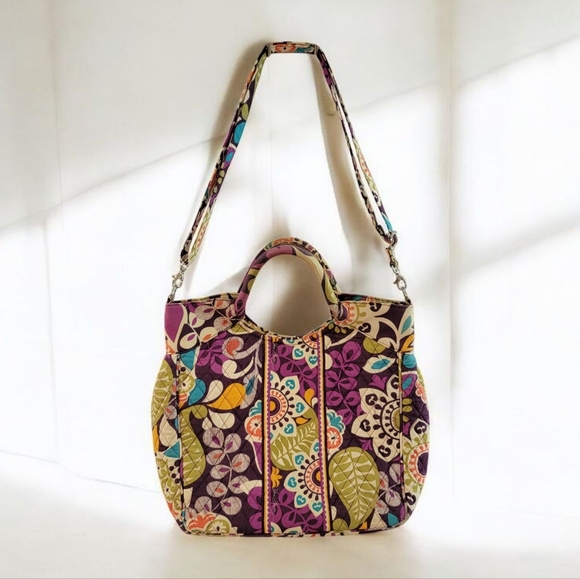 Vera Bradley Handbags - Vera Bradley Plum Crazy Purple Floral Top Handle Bag‎ Purse